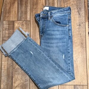 Risen High-rise cuff jeans